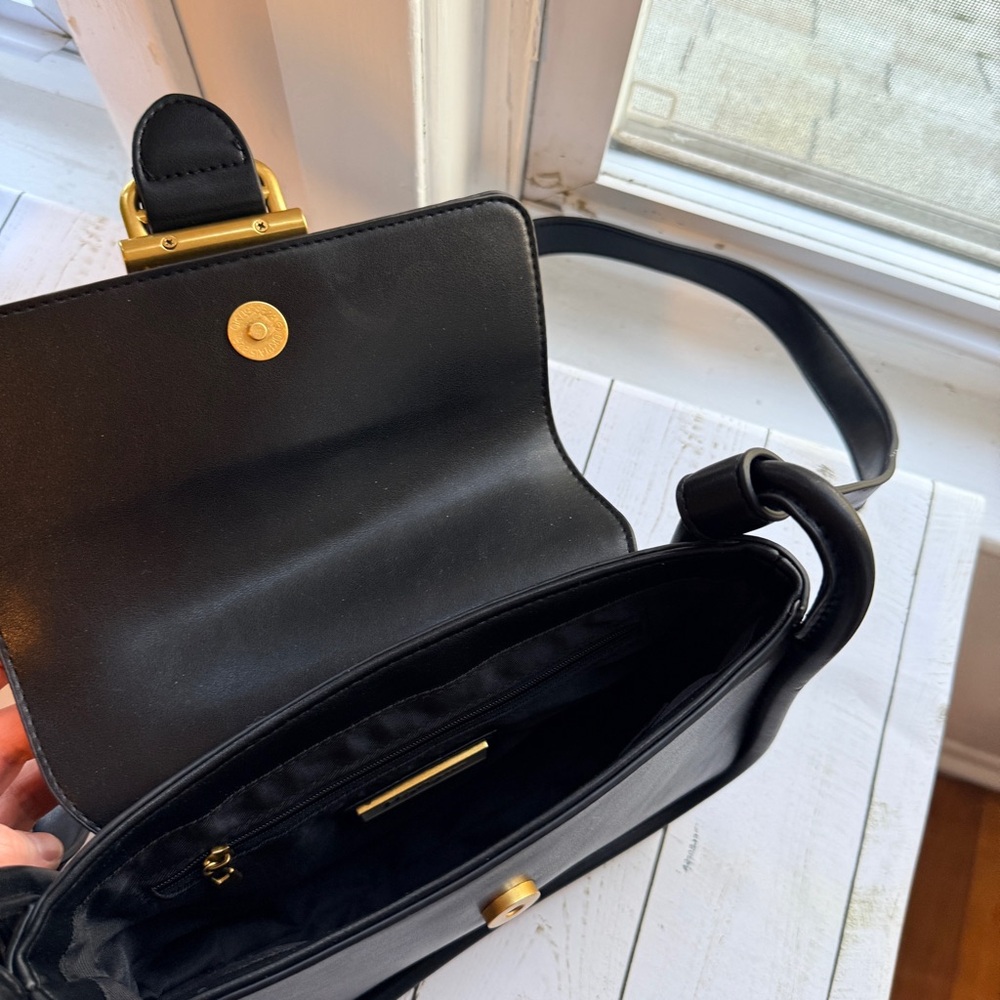 Miztique | Black Crossbody Bag with Gold Buckle - Picture 4 of 12
